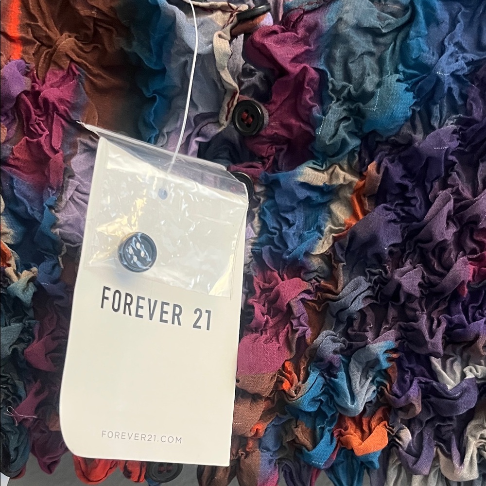 ‘Forever21’ Textured Long Sleeve Crop Top Brand new